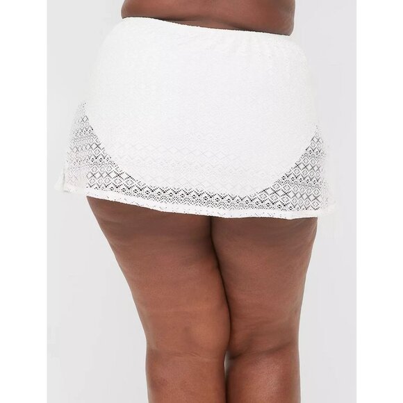 Lane Bryant Cacique Crochet Side Slit Swim Skirt 16 - Picture 2 of 3